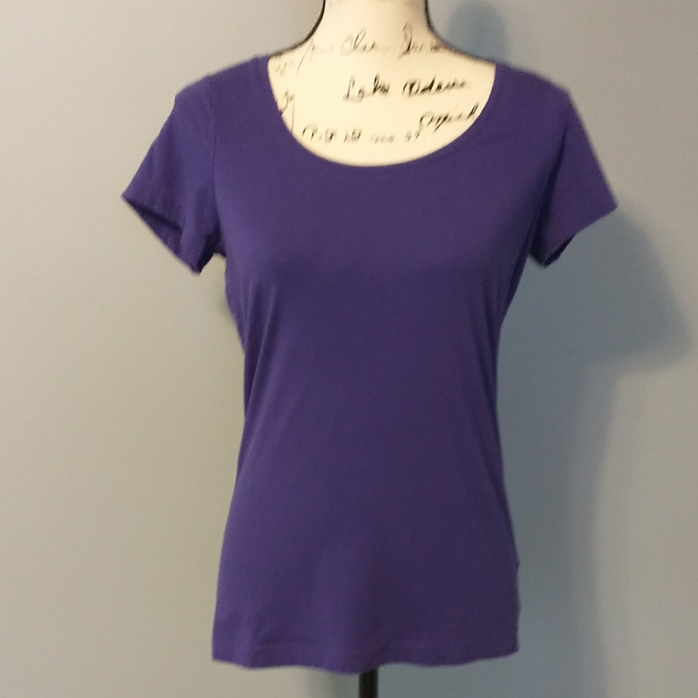Lands' End Women's Purple Short Sleeve Tee